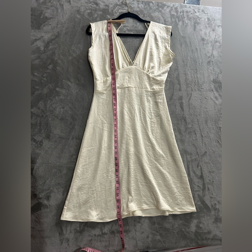 Oak + Fort butter yellow v- neck mini dress - Picture 3 of 7